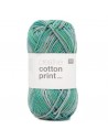 Pelote Creative cotton print aran patine-vert mix