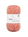 Pelote Rico baby cotton soft print dk orange-rose
