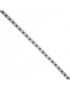 Ruban de satin à étoiles Gris souris