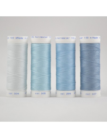 Bobine de 100m de fil à coudre Polyester Ciel
