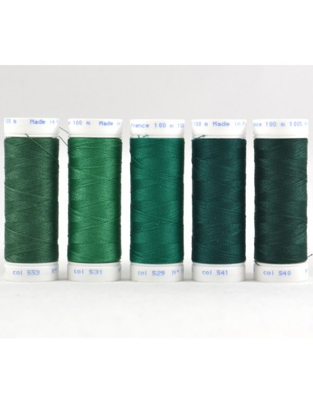 Bobine de 100m de fil à coudre Polyester Vert chasse