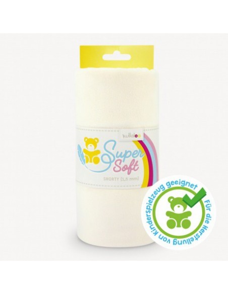 Coupon de tissu peluche shorty ivoire