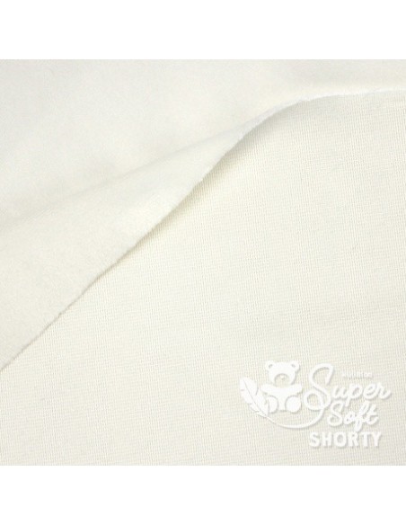Coupon de tissu peluche shorty ivoire