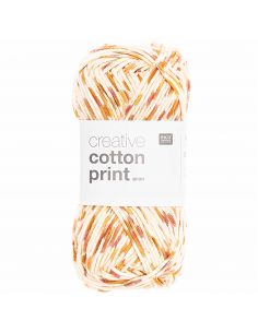 Pelote Creative cotton print aran rouge-orange spray