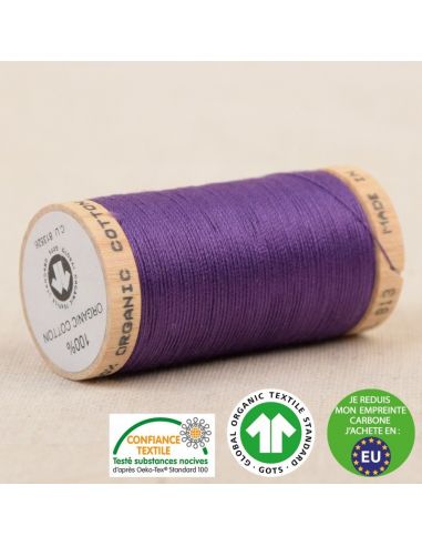 Bobine de 275m de fil à coudre 100% Coton bio Violet
