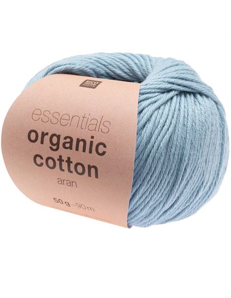 Pelote Essentials organic cotton aran bleu