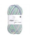 Pelote Rico baby cotton soft print dk violette-vert