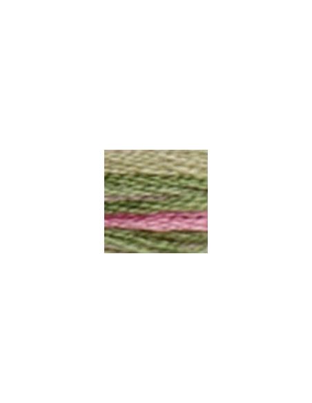 Fil à broder coloris multicolore rose-vert 4500