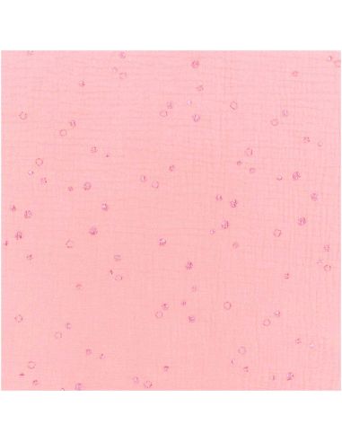 Tissu mousseline froissée Transformation saumon hot foil