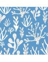 Tissu en coton Rock pool algues bleues