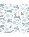 Tissu en coton Starlit hollow Forest fauna in white 