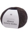 Pelote Rico socks superba alpaca luxury brun marine