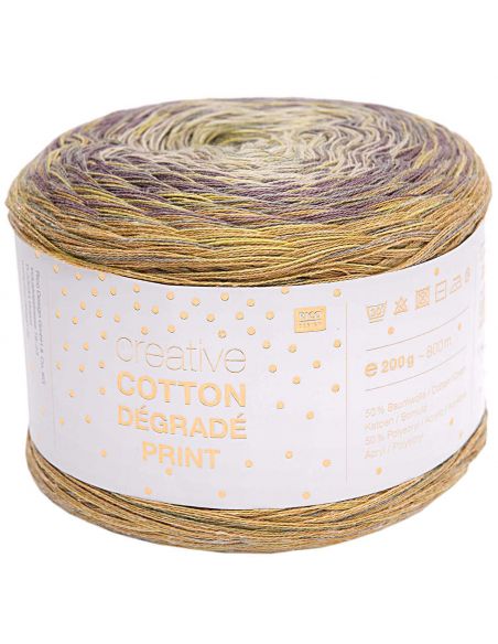 Pelote Creative cotton dégradé Print Lilas-jaune