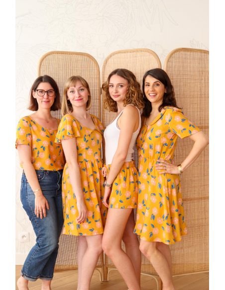 Tissu Lise Taylor viscose ecovero Rosée estivales