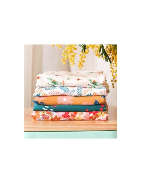 Tissu Lise Taylor viscose ecovero Rosée estivales