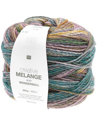 Pelote Creative melange aran wonderball mauve-pétrole