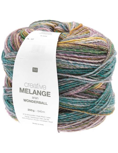 Pelote Creative melange aran wonderball mauve-pétrole