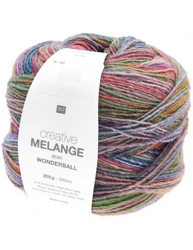 Pelote Creative melange aran wonderball saumon-pétrole