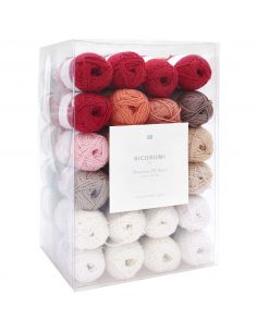 Assortiment 45 pelotes pour réaliser le crochetr along Ricorumi de noël II