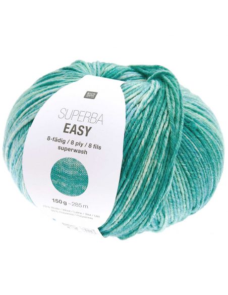 Pelote Rico socks superba easy 8 fils aqua