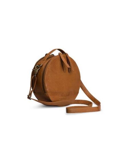 Sac à ouvrage en bandoulière rond Bella coloris Whisky