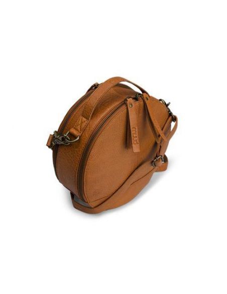 Sac à ouvrage en bandoulière rond Bella coloris Whisky