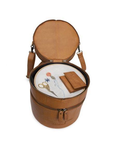 Sac à ouvrage à compartiments Bturn coloris Whisky
