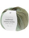 Pelote Rico socks superba cashmeri luxury 4 fils olive dégradé
