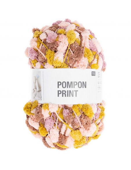 Pelote Creative pompon print moutarde-baie