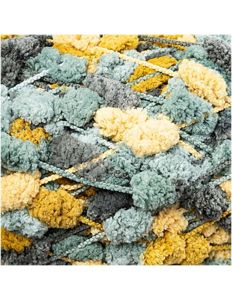 Pelote Creative pompon print moutarde-pétrole