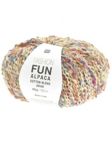 Pelote Fashion fun alpaca cotton blend multicolor blanc