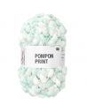 Pelote Creative pompon print aqua-blanc