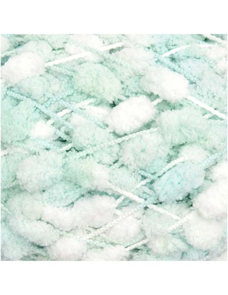 Pelote Creative pompon print aqua-blanc
