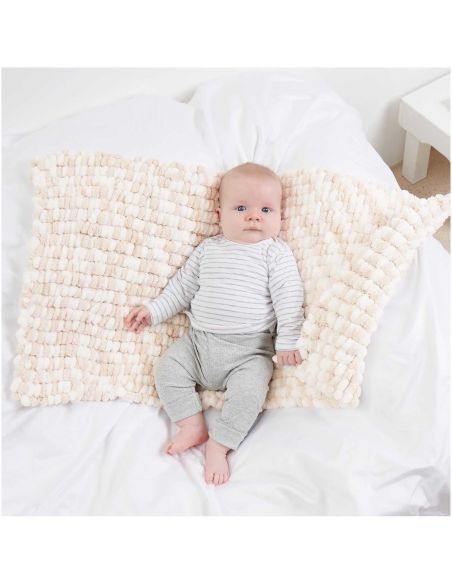 Pelote Creative pompon print beige-blanc