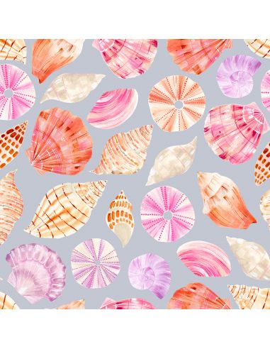 Tissu en coton Coral coast les coquillages clairs
