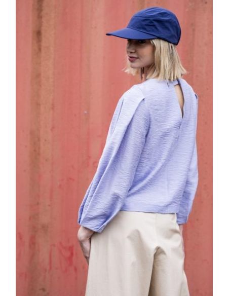 Tissu Fibre Mood woven jaquard stripes parme