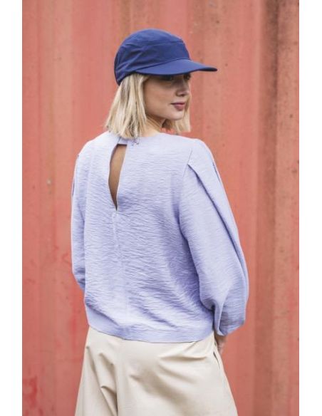 Tissu Fibre Mood woven jaquard stripes parme