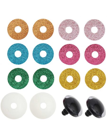 Paire d'yeux de sécurité 30mm avec 6 couleurs d'iris