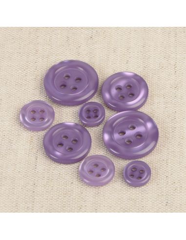 Bouton rond 4 trous 18mm mauve