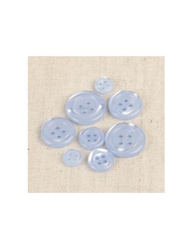 Bouton rond 4 trous 18mm bleu ciel