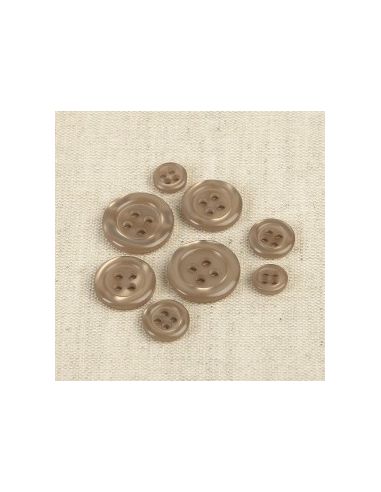 Bouton rond 4 trous 18mm marron glacé