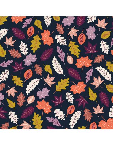 Tissu en coton Woodland Wander les feuilles