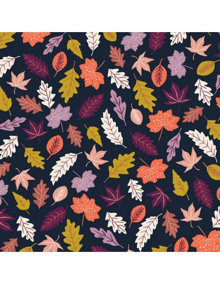 Tissu en coton Woodland Wander les feuilles