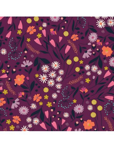 Tissu en coton Woodland Wander les fleurs