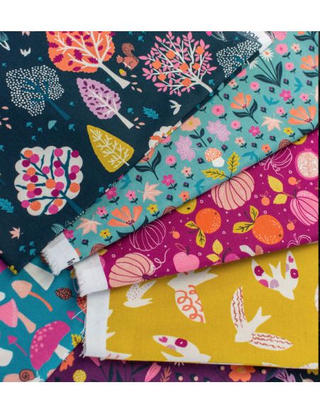 Tissu en coton Woodland Wander les fleurs