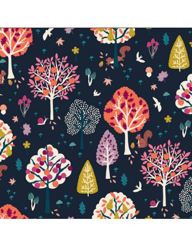 Tissu en coton Woodland Wander la forêt