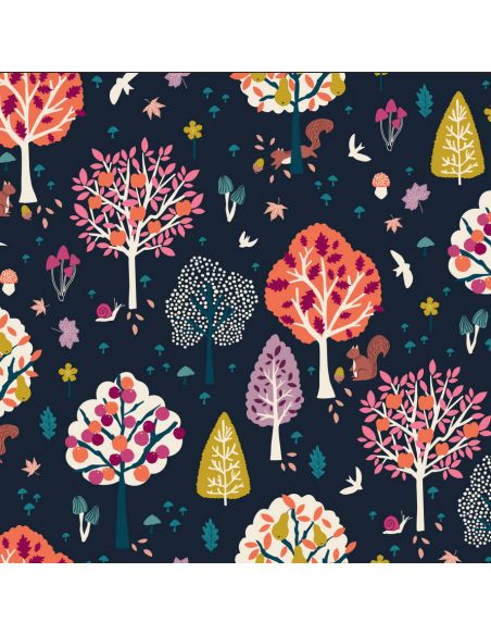 Tissu en coton Woodland Wander la forêt