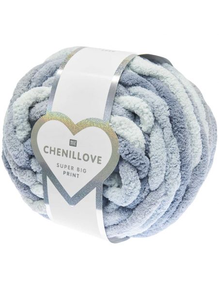 Pelote Creative chenillove super big print bleu