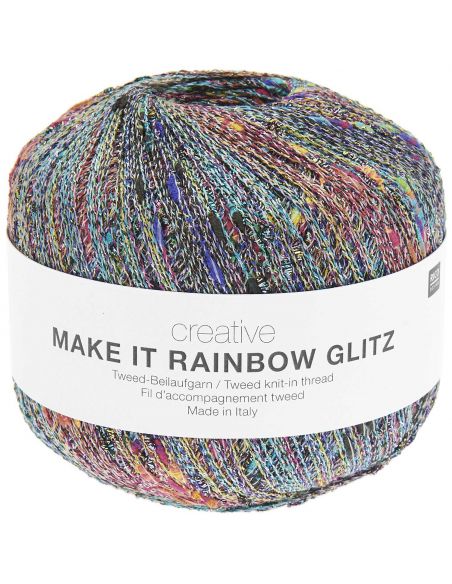 Pelote Creative make it Rainbow glitz blanc