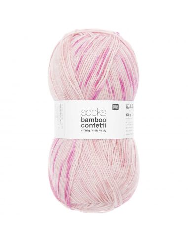 Pelote Rico socks bamboo confetti 4 fils candy